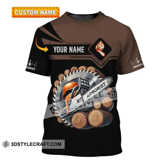 Man Shirt, Custom Name Arborist Shirt, Arborist T-Shirt Hoodie Long Sleeve Shirt style option 1