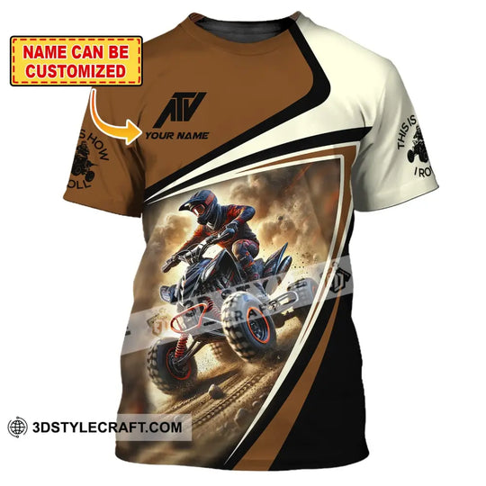 Man Shirt, Custom Name ATV Shirt,  All Terrain Vehicle Hoodie Shirt Polo Long Sleeve Shirt style option 1