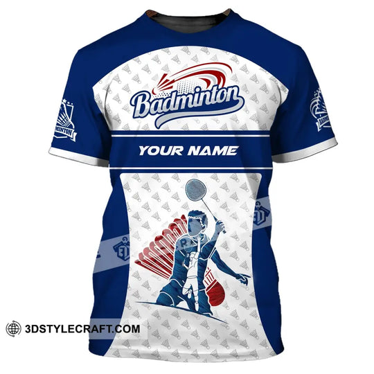 Man Shirt, Custom Name Badminton T-Shirt, Badminton Shirt, Gift For Badminton Player style option 2