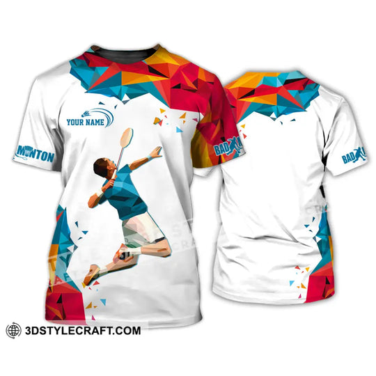Man Shirt, Custom Name Badminton T-Shirt, Badminton Hoodie Long Sleeve Shirt, Gift for Badminton Lovers style option 2