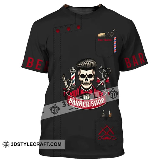 Man Shirt, Custom Name Barber Shirt, Hairstylist Apparel, T-Shirt For Barber Shop style option 2