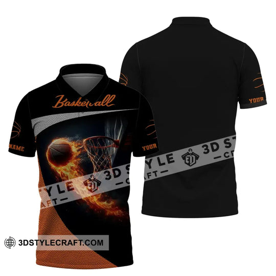 Man Shirt, Custom Name Basketball Shirt, Basketball Fire, Gift for Basketball Player style option 4
