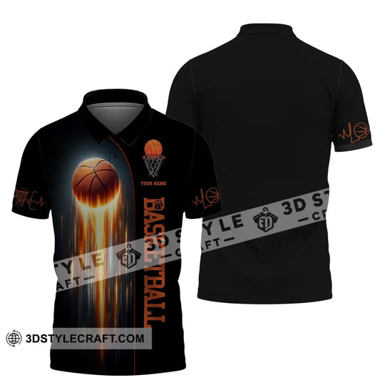 Man Shirt, Custom Name Basketball Shirt, Basketball Polo, Gift for Basketball Player style option 4