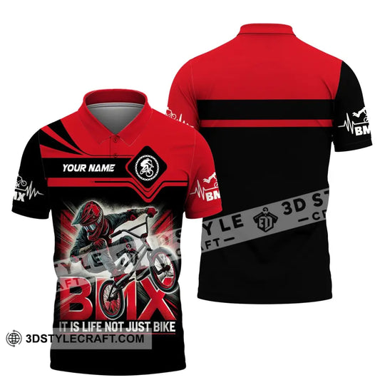 Man Shirt, Custom Name Bicycle Moto Cross Shirt, BMX Polo Shirt Long Sleeve Hoodie style option 4