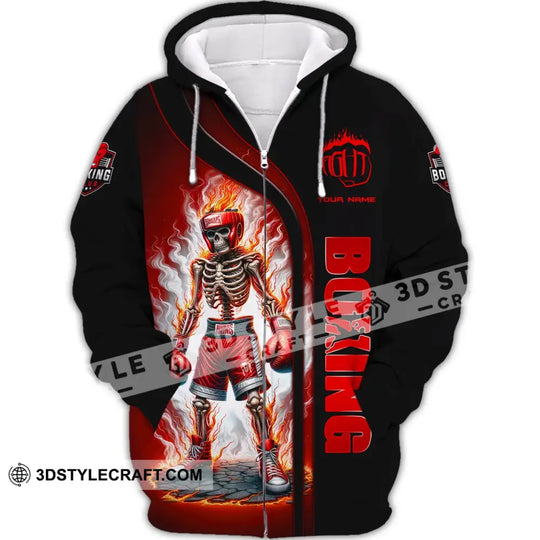 Man Shirt, Custom Name Boxing Shirt, Boxing Fire, Boxing Polo Long Sleeve, Gift for Boxing Lover style option 3