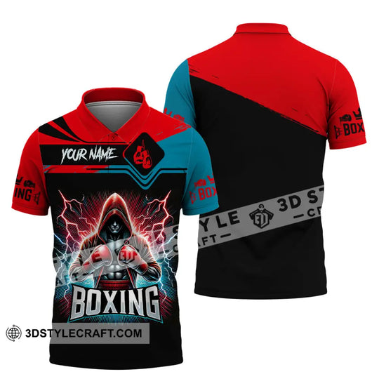 Man Shirt, Custom Name Boxing Shirt, Boxing Lover Hoodie Shirt Polo Long Sleeve, Gift for Boxing Players style option 4