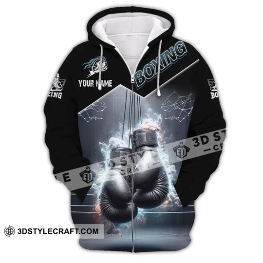 Man Shirt, Custom Name Boxing Shirt, Boxing Polo Long Sleeve, Boxing Gift style option 3
