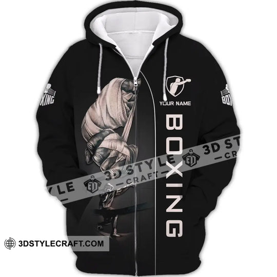 Man Shirt, Custom Name Boxing T-Shirt, Gift for Boxing Lover, Boxing Hoodie Polo Shirt style option 3