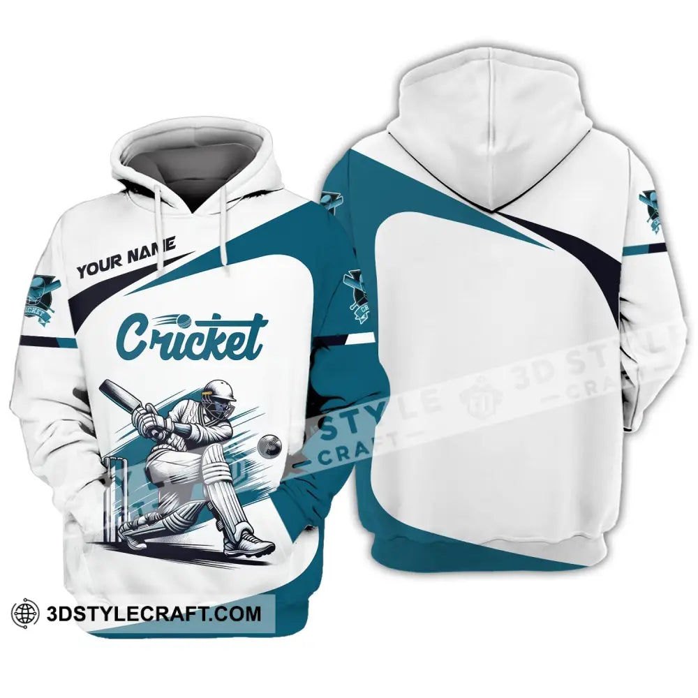 Man Shirt Custom Name Cricket T-Shirt Player Apparel Gift For Lover Hoodie / S