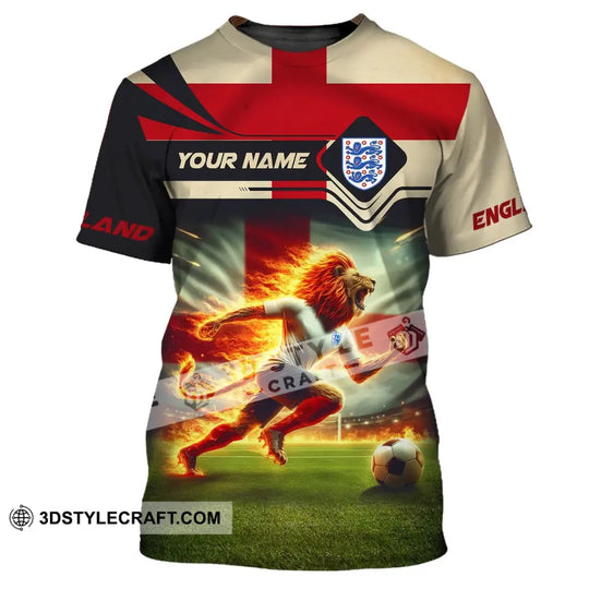 Man Shirt, Custom Name England Football Shirt, Soccer T-Shirt, Gift for Football Lover style option 3