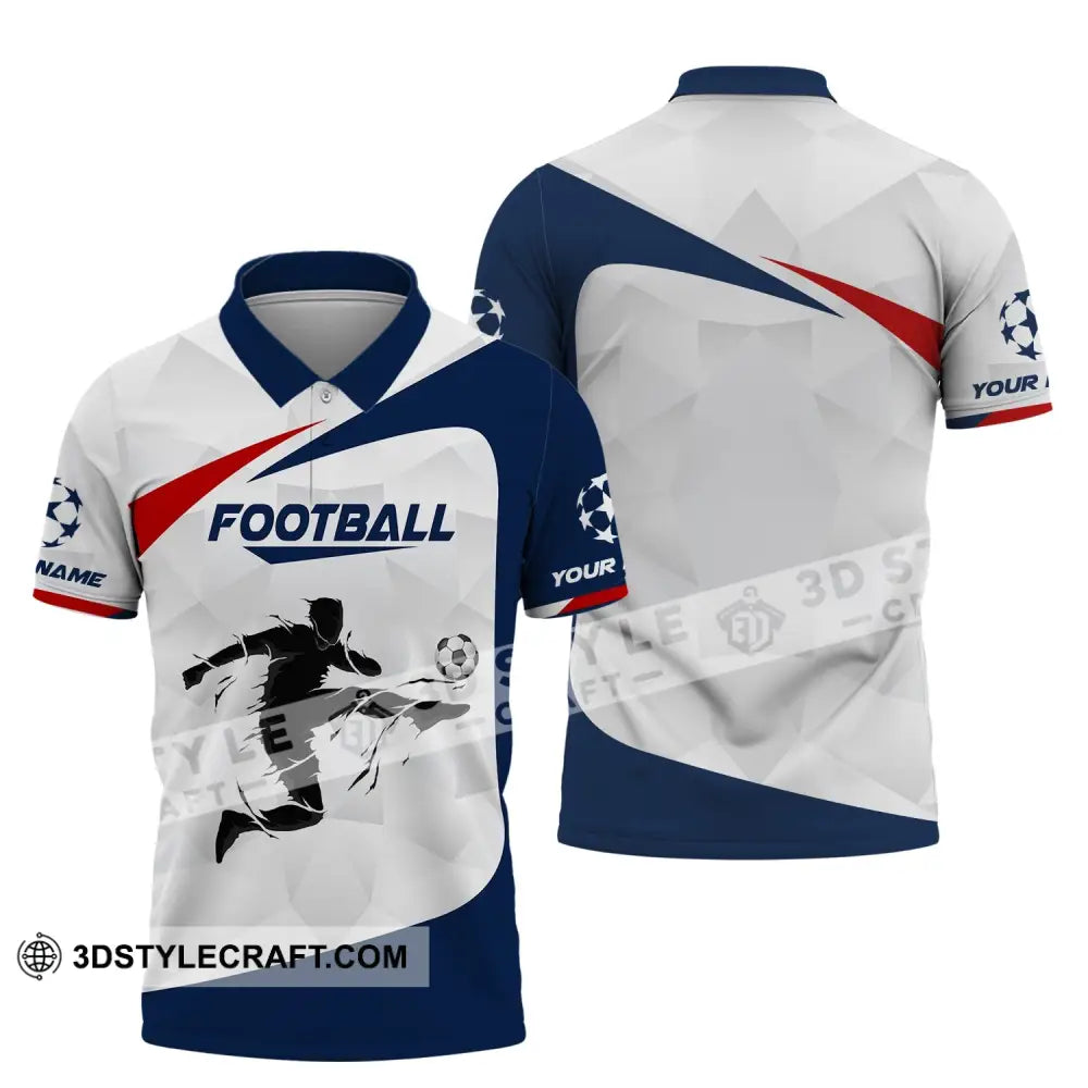 Man Shirt Custom Name Football T-Shirt Goal Gift For Lover Polo / S