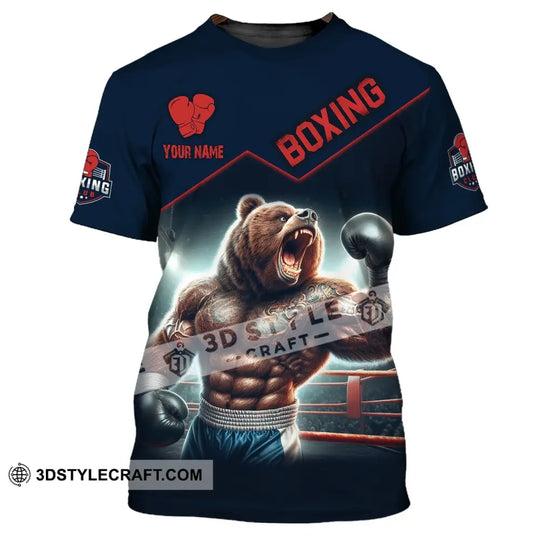 Man Shirt, Custom Name Shirt for Boxing Lover, Boxing Bear Shirt, Boxing Hoodie Shirt Polo Long Sleeve style option 3