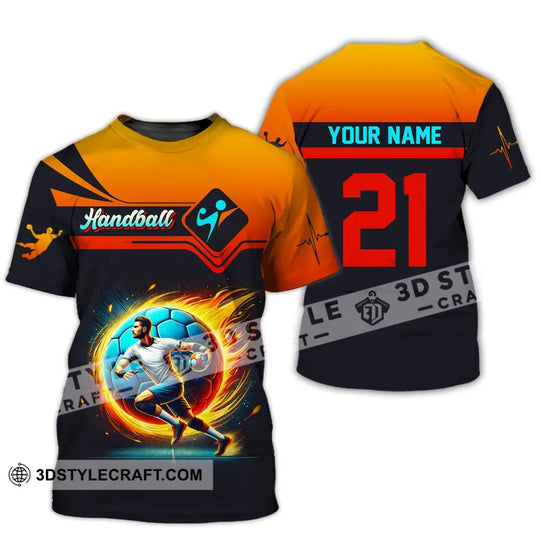 Man Shirt, Custom Name Handball Shirt, Handball Long Sleeve Hoodie Polo Shirt, Handball Team Uniform style option 2