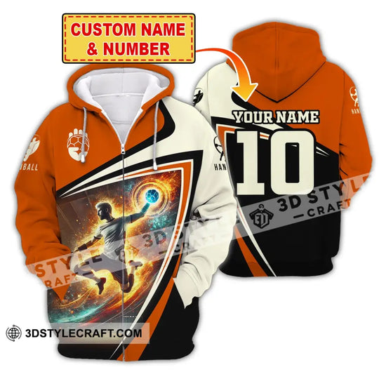Man Shirt, Custom Name Handball Shirt, Handball Player Shirt, Handball Hoodie Shirt Polo Long Sleeve Shirt style option 2