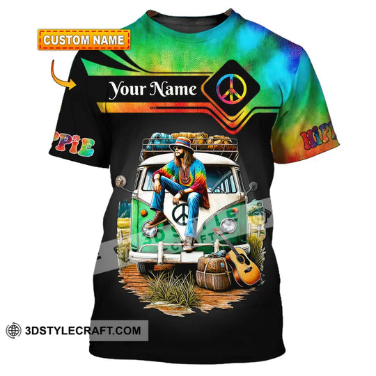 Man Shirt, Custom Name Hippie T-Shirt, Hippie Hoodie Long Sleeve Shirt, Retro Hippie Clothing style option 1