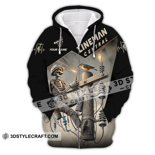 Man Shirt, Custom Name Lineman Central Shirt, Lineman Central Hoodie Polo Long Sleeve Shirt style option 3