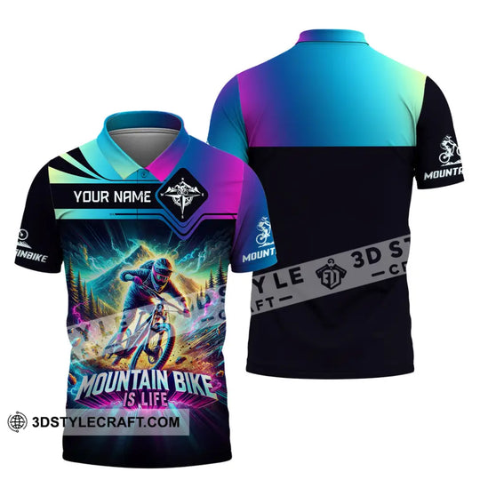 Man Shirt, Custom Name Mountain Bike Shirt, Mountain Bike Lover Hoodie Shirt Polo Long Sleeve Shirt style option 4