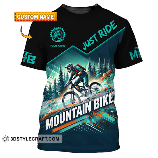 Man Shirt, Custom Name Mountain Bike Shirt, Mountain Bike Lover Hoodie Shirt Polo Long Sleeve Shirt style option 1