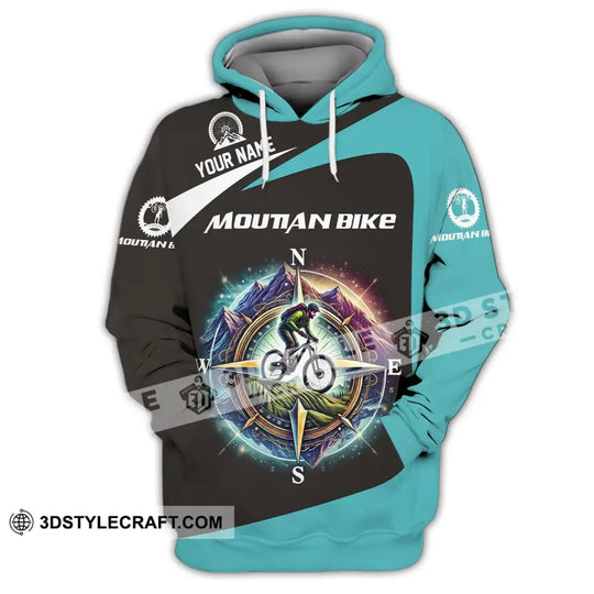 Man Shirt, Custom Name Mountain Bike Shirt, Mountain Bike Polo Long Sleeve, Mountain Bike Gift style option 2