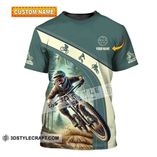 Man Shirt, Custom Name Mountain Bike Shirt, Mountain Bike Polo Long Sleeve, Mountain Bike Gift style option 1
