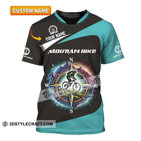 Man Shirt, Custom Name Mountain Bike Shirt, Mountain Bike Polo Long Sleeve, Mountain Bike Gift style option 1