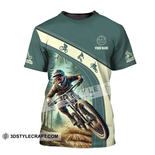 Man Shirt, Custom Name Mountain Bike Shirt, Mountain Bike Polo Long Sleeve, Mountain Bike Gift style option 2