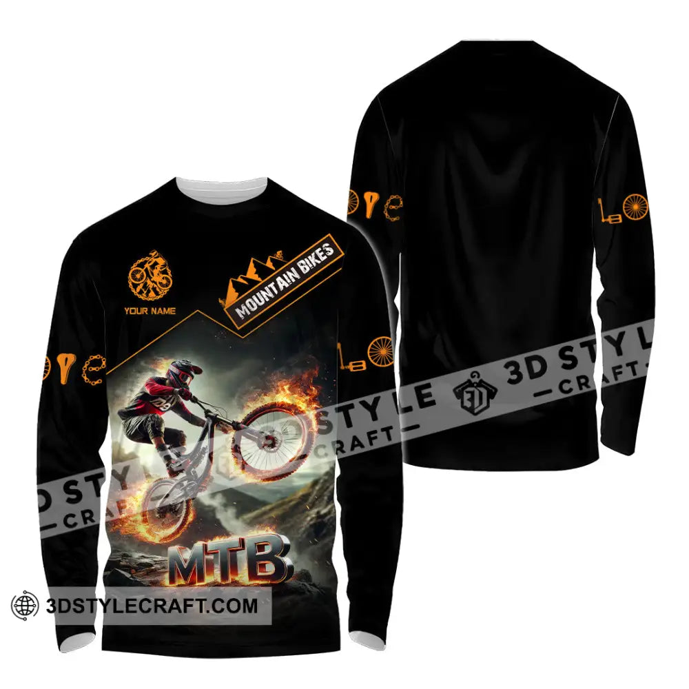 Man Shirt Custom Name Mountain Biker Bike Lover Hoodie Polo Long Sleeve / S T-Shirt