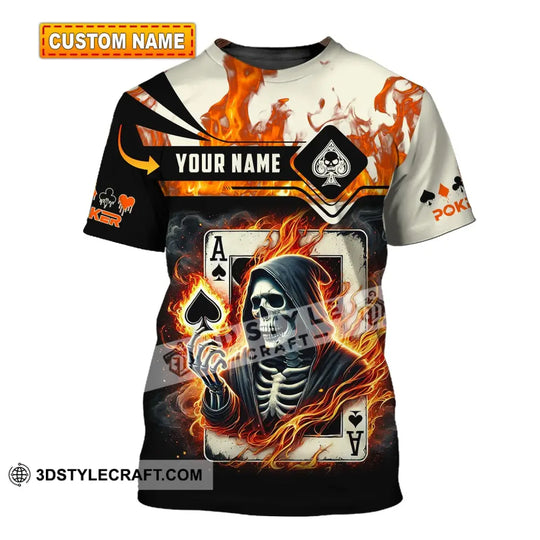 Man Shirt, Custom Name Poker Shirt, Poker King T-Shirt Hoodie Long Sleeve Shirt, Casino Shirt style option 1