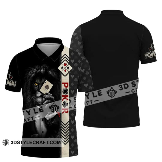 Man Shirt, Custom Name Poker T-Shirt, Poker Lion, Casino Shirt, Poker Gift style option 4