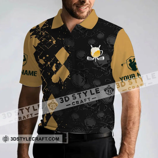 Man Shirt - Custom Name T-Shirt - It's Gold And Beer Time Clothing style option 3
