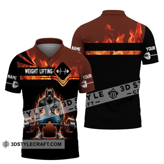 Man Shirt, Custom Name Weightlifting Shirt, Weightlifting Polo Shirt, Weightlifting Apparel style option 3