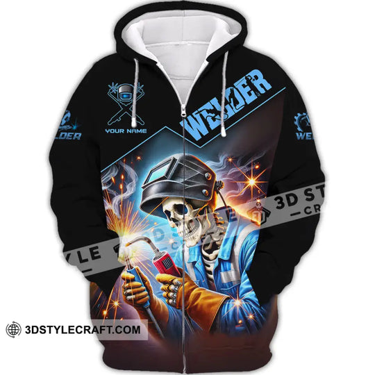 Man Shirt, Custom Name Welder Shirt, Welder Polo Long Sleeve Shirt, Gift for Welder style option 3
