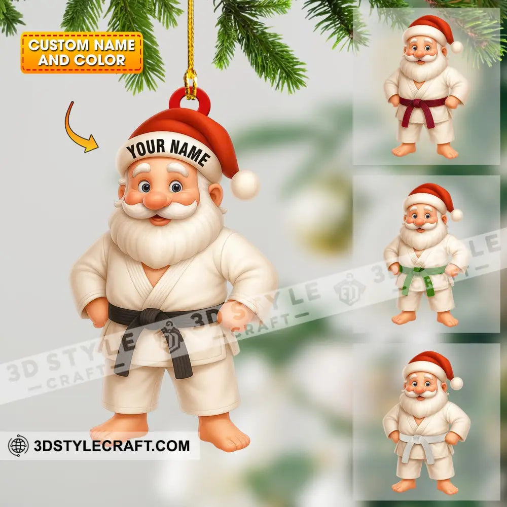 Martial Arts Santa Home Decor Christmas Ornament Personalized Ornament 3.54’’ / 1 Ornament Ornament