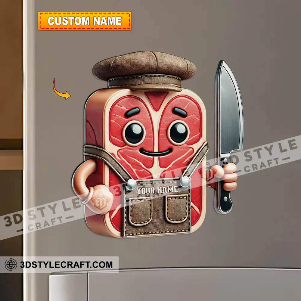 Meaty Custom Name - Personalized Fridge Magnet 3.54’’ / 1 Piece