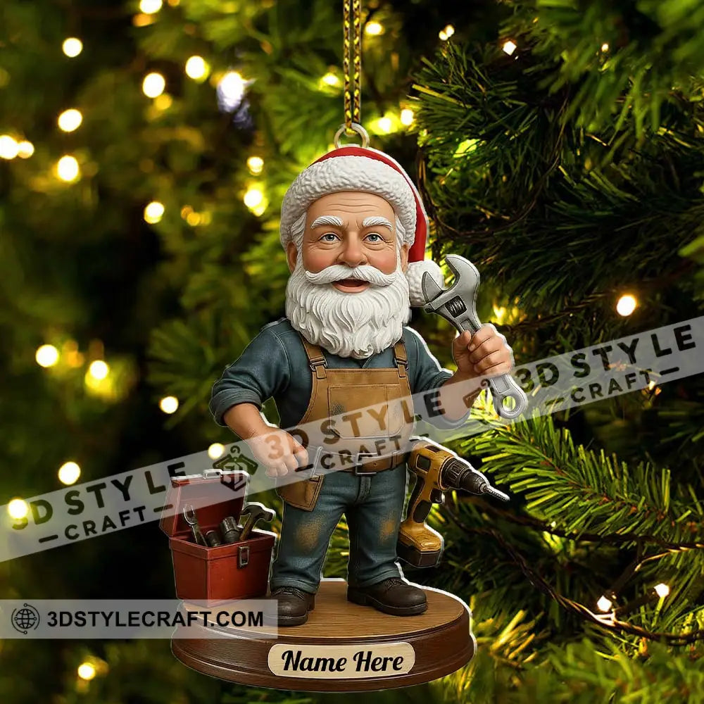 Mechanic Santa Home Decor Christmas Ornament Personalized Ornament Ornament