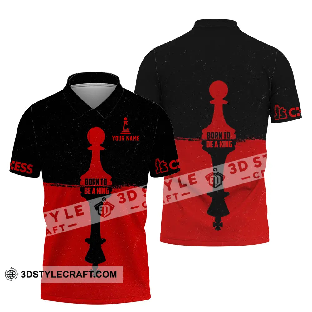 Men Shirt - Custom Chess Lover Shirt Born To Be A King Polo Shirt / S T-shirt