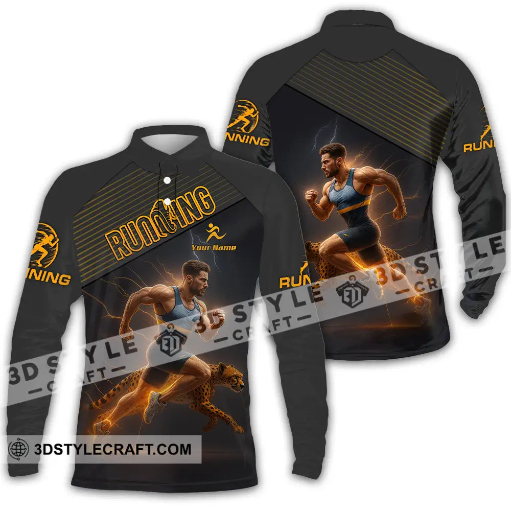 Men Shirt - Custom Man Running Shirt Long Sleeve Polo / S T-shirt