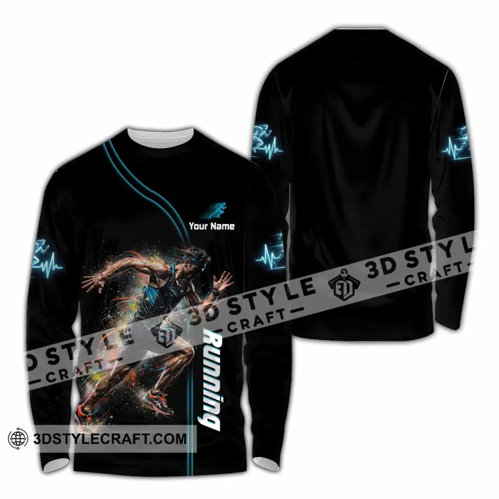 Men Shirt - Custom Running Shirt - Long Sleeve Shirt / S - T-shirt