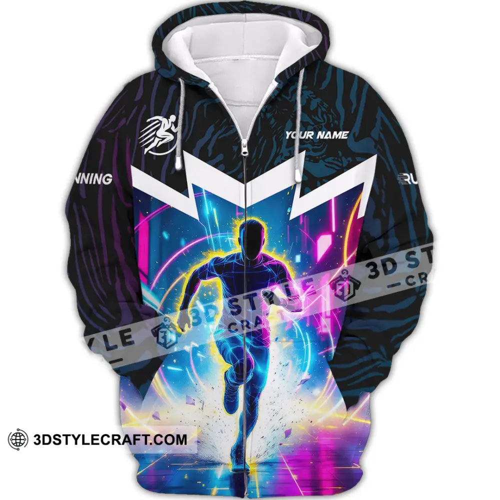 Men Shirt Custom Running Love Runner Shirt Zipper Hoodie / S T shirt