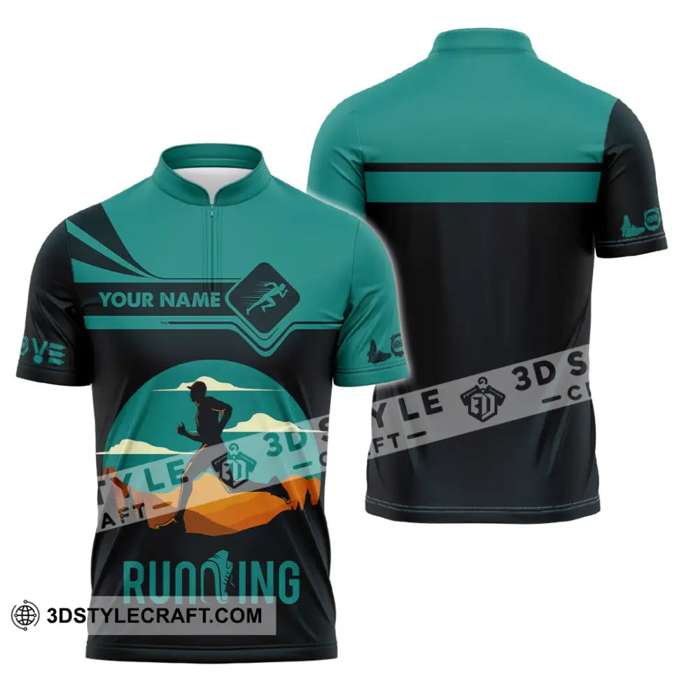 Men Shirt - Custom Running Lover Love Running Shirt Zipper Polo Shirt / S T-shirt