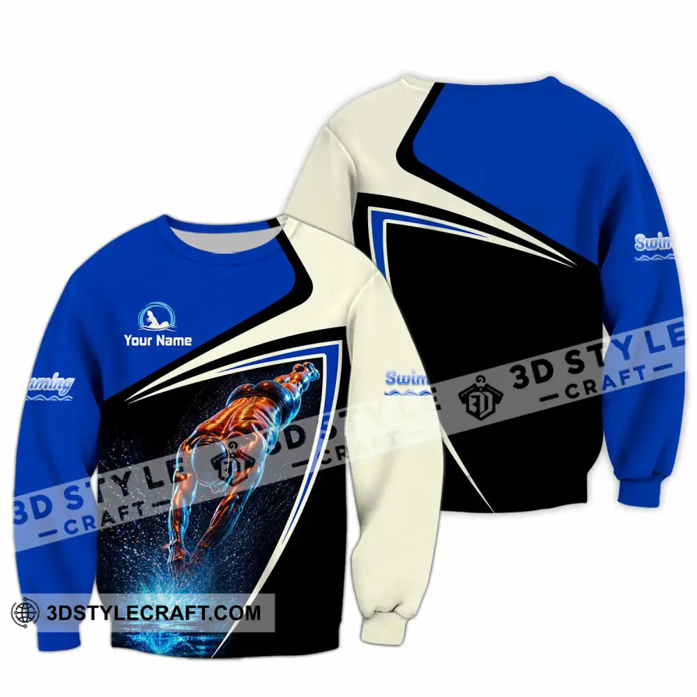Men Shirt - Custom Swimming Shirt - Long Sleeve / S - T-shirt