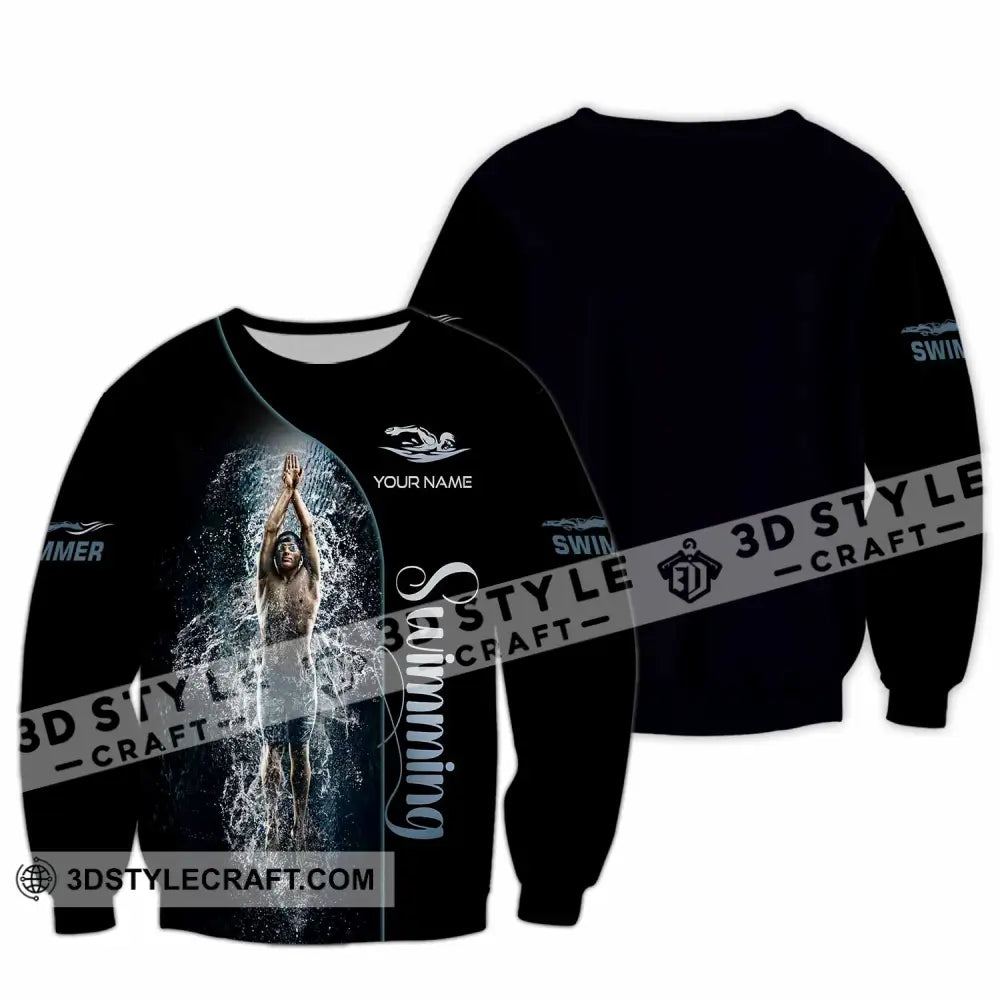 Men Shirt - Custom Swimming Swim Lover Shirt Long Sleeve / S T-shirt