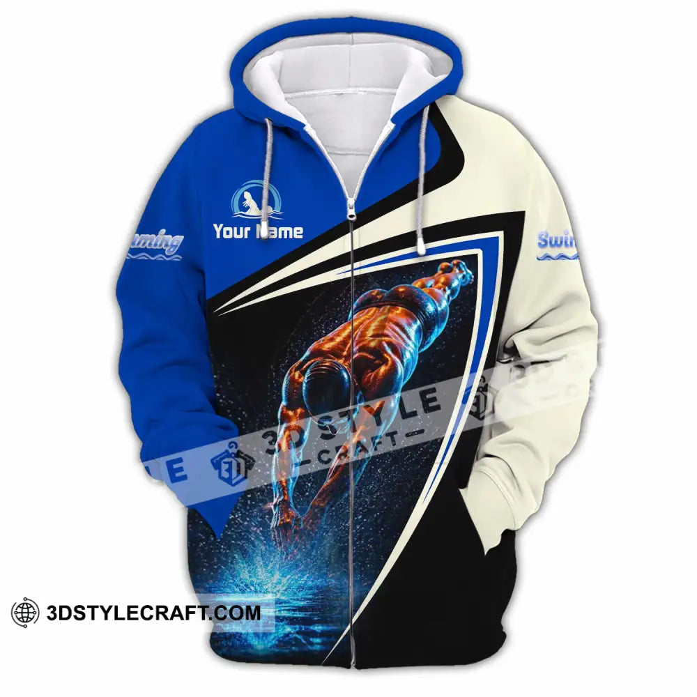 Men Shirt - Custom Swimming Shirt - Zipper Hoodie / S - T-shirt