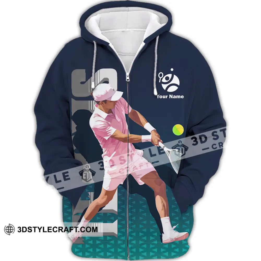 Men Shirt - Custom Tennis 3D Shirt Zipper Hoodie / S T-shirt