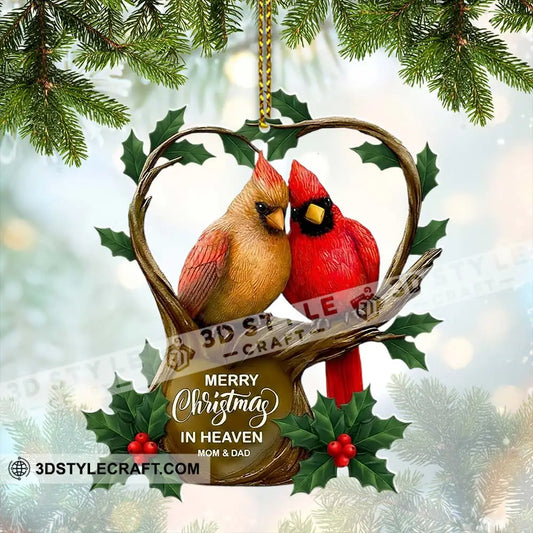 Merry Christmas In Heaven Mom & Dad Home Decor Christmas Ornament Personalized Ornament 3.54’’ / 1 Ornament Ornament