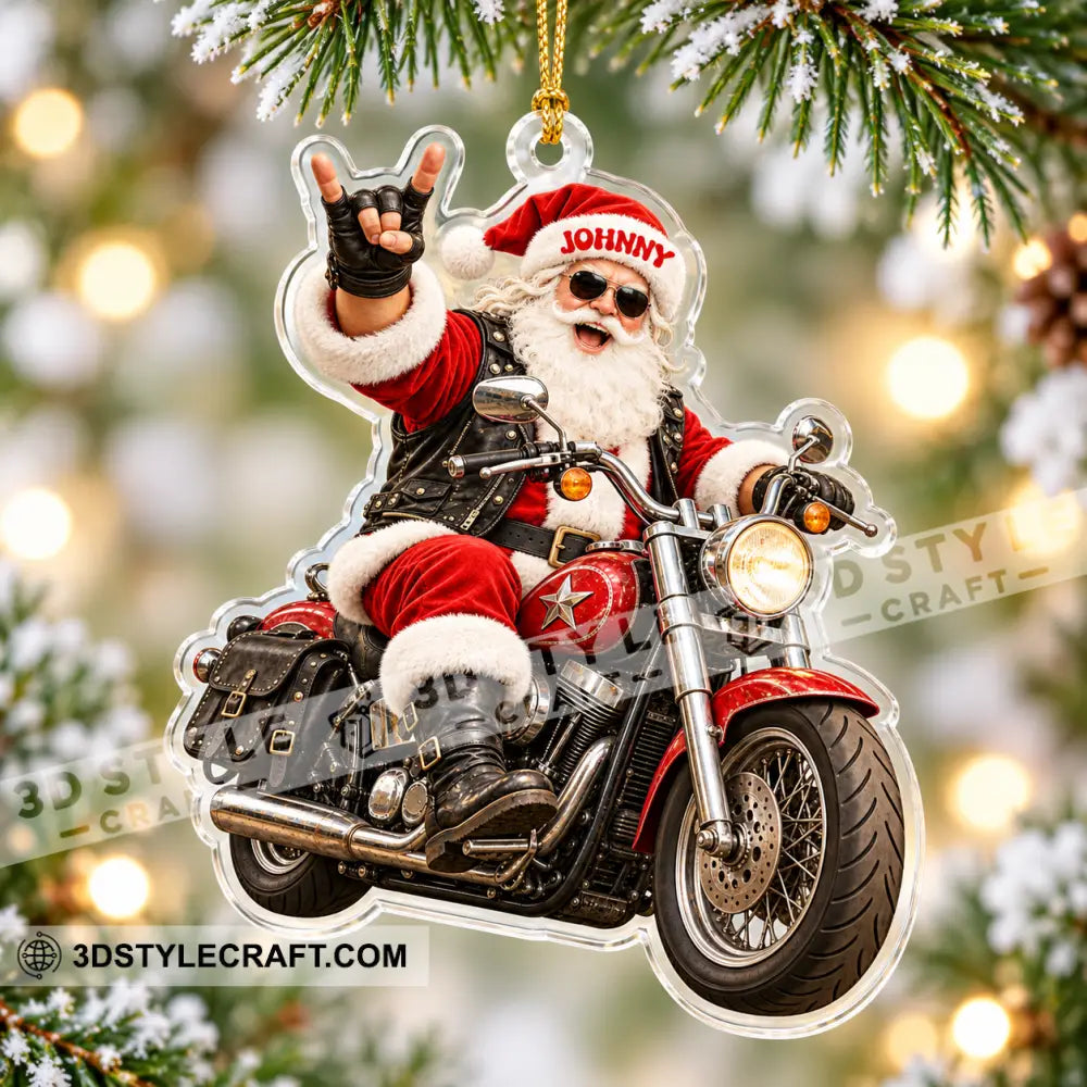 Mountain Bike Santa Home Decor Christmas Ornament Personalized Ornament - Ornament