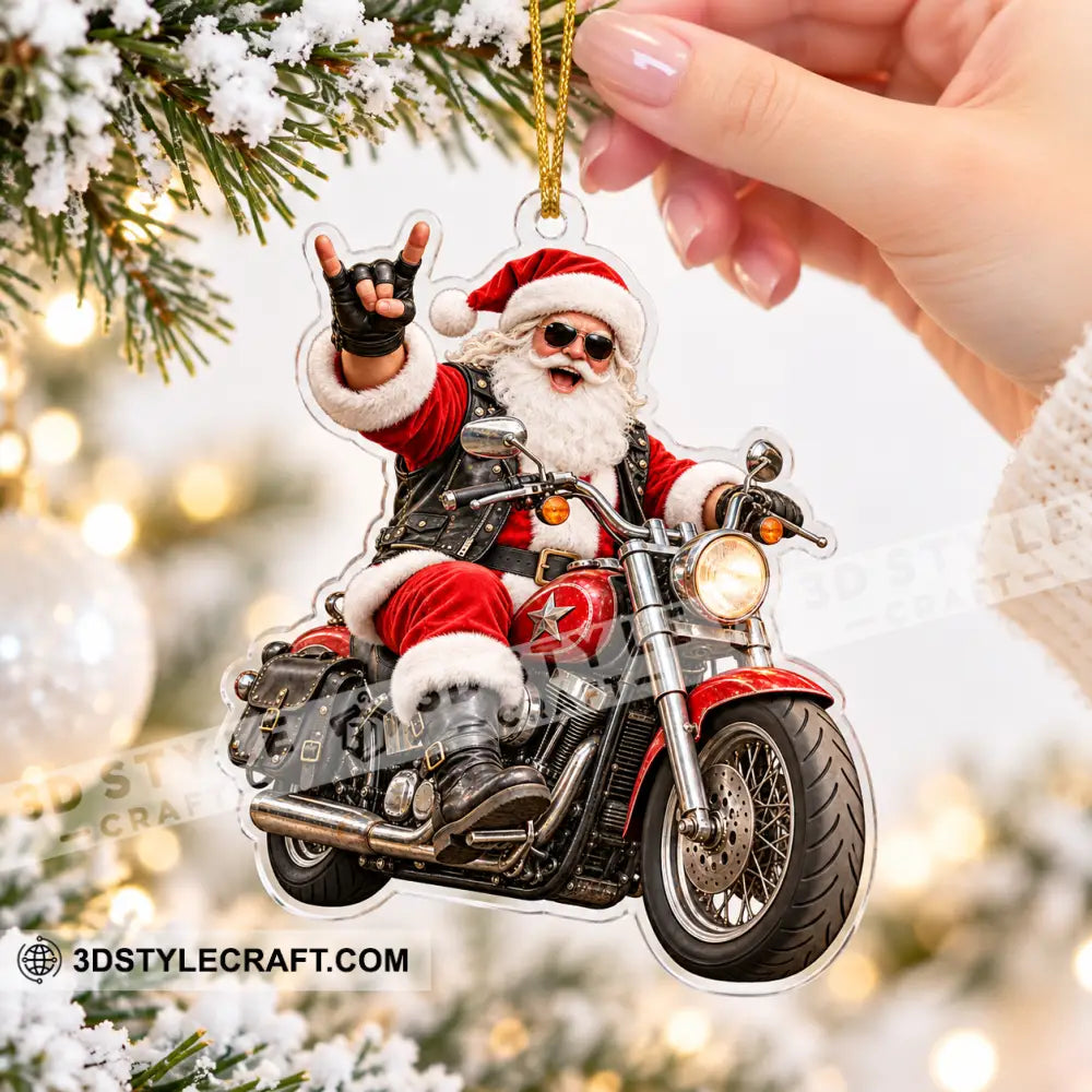 Mountain Bike Santa Home Decor Christmas Ornament Personalized Ornament - Ornament