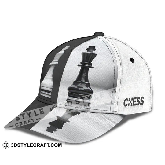 Personalized Cap, Customized Classic Cap Couple Black And White Chess style option 4
