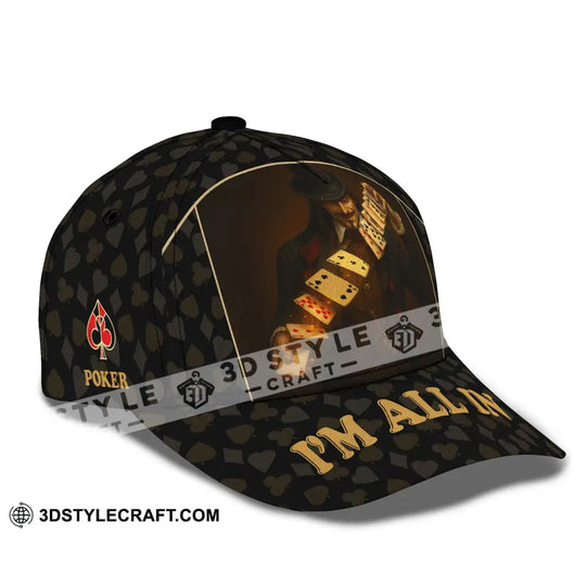 Personalized Cap, Customized Classic Cap Poker Lover Cap, I'm All In style option 3