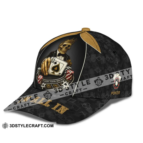 Personalized Cap, Customized Classic Cap Poker Lover Cap, I'm All In style option 4